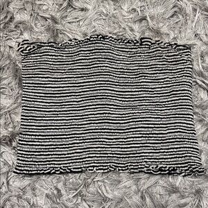 Black and White Striped Women's Tube Top